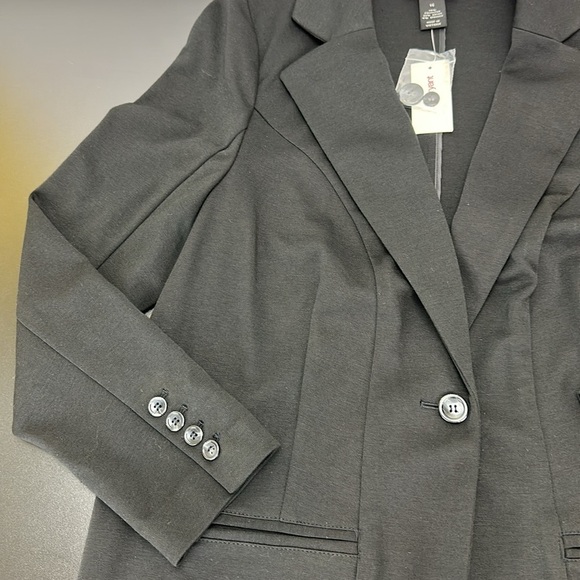 Lane Bryant Black One Button Closure Stretch Blazer Sz 14 Office Career - Picture 4 of 14